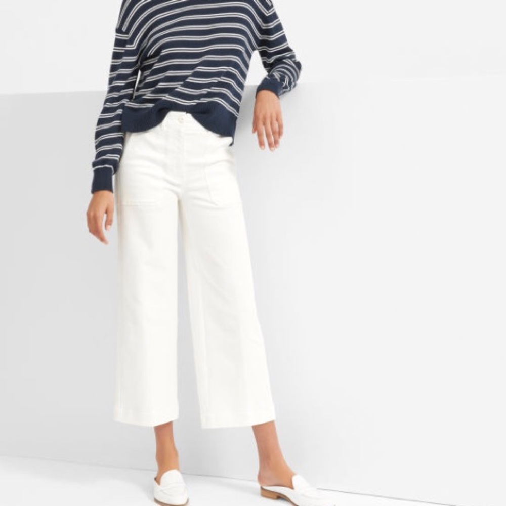 Everlane Wide Leg Utility Crop in Bone